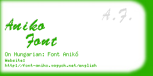 aniko font business card